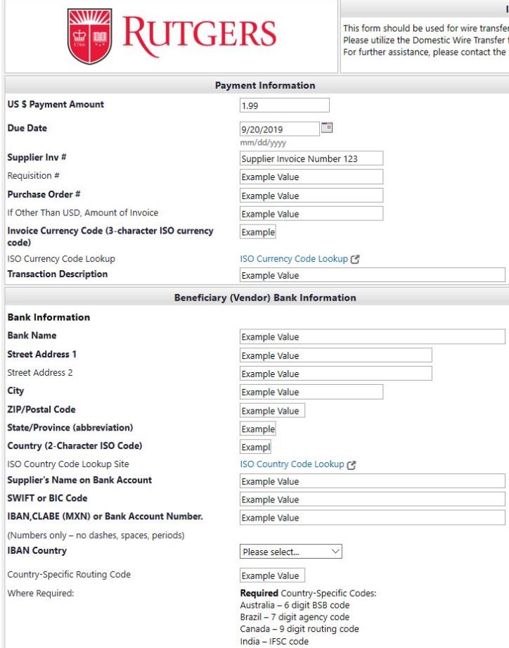 Revised International Form 1